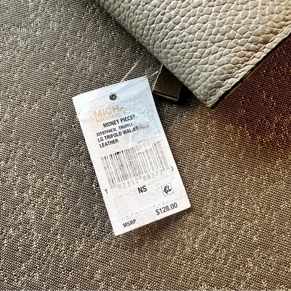 Michael Kors Large Trifold Leather Wallet Money Pieces Truffle 32F8TF6E3L - Picture 4 of 9